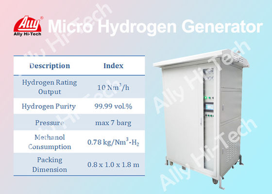 10 presiones máximas del pequeño generador 7 Barg del hidrógeno de Nm3/de H fáciles de utilizar